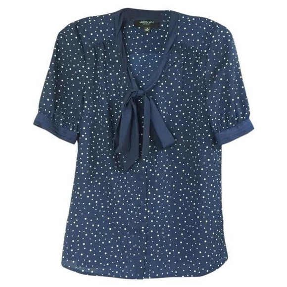 Jason Wu for Target | Women's  Navy Polka Dot Blouse | Size XL - Picture 2 of 8